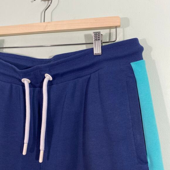 Superdry Men Blue Color Block Graphics Drawstring Sweat Shorts Size XL - Picture 9 of 9